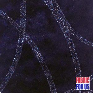 Glitter Strings on Velvet Stretch Fabric Navy 54"/56" Wide L 667 F